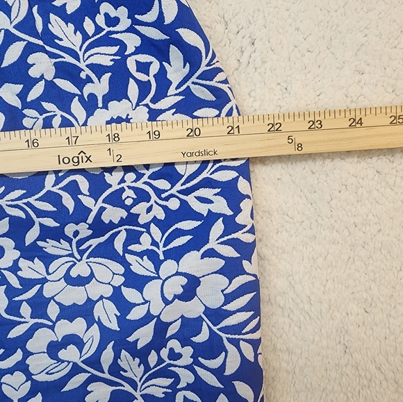 Alex Marie Blue & White Floral Sheath Dress Size 12 - Picture 8 of 10